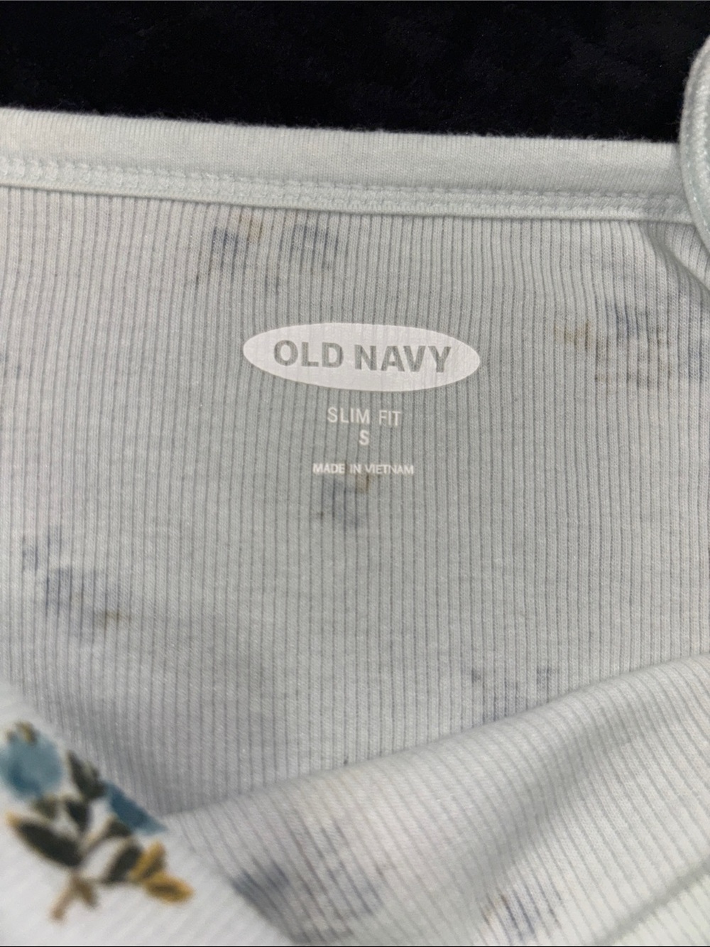 Old Navy Mint Floral Ruched Ribbed Cami - Picture 3 of 3